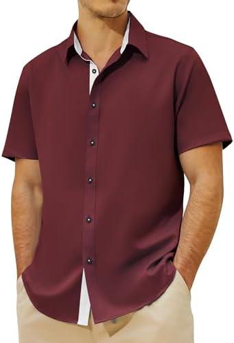 JEKAOYI Men's Button Down Dress Shirts Short Sleeve Casual Shirts Wrinkle Free Business Shirt Stain Sheild, S JEKAOYI Men's Button Down Dress Shirts Short Sleeve Casual Shirts Wrinkle Free Business Shirt Stain Sheild, S