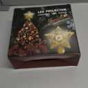 Christmas Tree Topper Projector, LED Star Tree Topper Lighted, Glitter Gold Star Topper Projector with Rotating Snowflake Projection for Indoor Christmas Tree Decor, Xmas Decorations