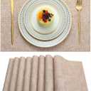 Placemats Set of 8 Washable Heat Resistant Place Mats PVC Woven Dining Table Mat Pink 8pcs