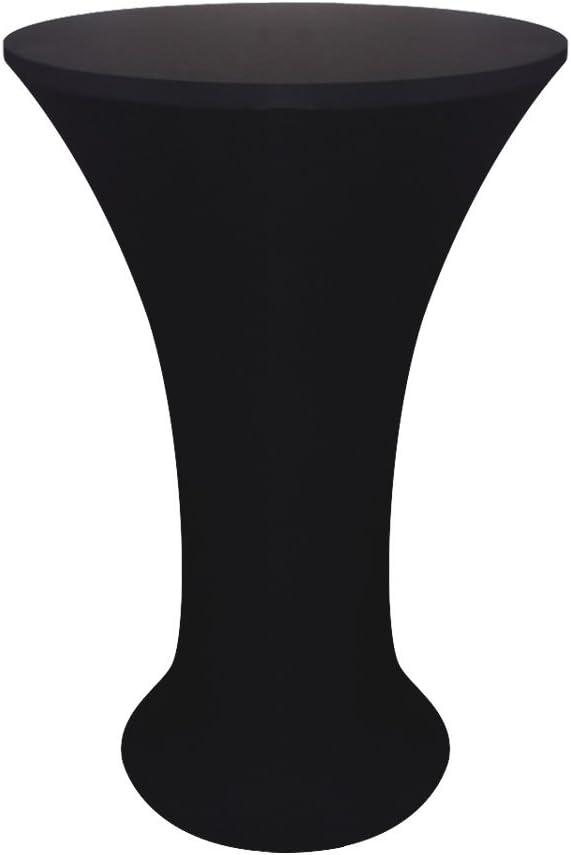 JISEN Cocktail Spandex Fitted Stretchable Elastic Tablecloth 24x43 Inch Black