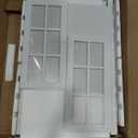  Bathroom Cabinet Over Toilet, Bathroom Storage Cabinet with Glass Doors and Adjustable Shelves, Over The Toilet Storage Cabinet, White And Brown, 