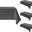 4 Pack Grey Rectangle Tablecloth - 60 x 84 Inch, Waterproof & Wrinkle Resistant Polyester Table Cover for Dining, Buffet, Parties & Camping