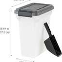 IRIS USA Dog Food Storage Container, Airtight Lid, 2-Cup Scoop, Up to 13 Pounds Pet Food Storage, Versatile Pet Food Bin, Treats, BPA Free, Dark Gray, 13 Lbs