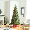 Glitzhome 26" D Red Hammered Metal Tree Collar Tree Base Cover Decorative Christmas Tree Ring for Christmas Decoration, Large