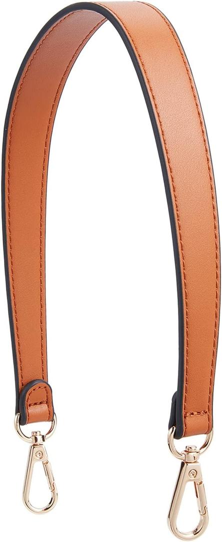 WADORN PU Leather Handbag Purse Handle, 15.7 Inch Short PU Leather Bag Strap Thin Shoulder Bag Strap Replacement Handle Strap (Orange Brown)
