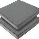 FUNHOME Outdoor Chair Cushions 18"x18"x2.5" Set of 2,Water Reistant Patio Chair Cushion with Zipper&Ties,18 Inch Square Seat Cushion for Garden Furniture Chairs(Dark Gray)