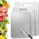Tavano Titanium Cutting Board,100% Pure Titanium Cutting Boards for Kitchen,Double-side Cutting Board for Vegetables,Meat,Fruits,Easy to Store and Clean(S+M+L)