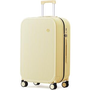 mixi 24 Inch Checked Luggage PC Hardshell Suitcases with Wheels for Travel Woman Men, Lark Yellow mixi 24 Inch Checked Luggage PC Hardshell Suitcases with Wheels for Travel Woman Men, Lark Yellow