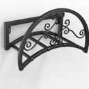 OLV Garden Hose Holder, Heavy Duty Water Hose Holder Wall Mount Holds 125-ft Water Pipe, Decorative Detachable Metal Hose Hanger Storage Organizer Reel Rack for Outside Lawn Yard Farm, Black
