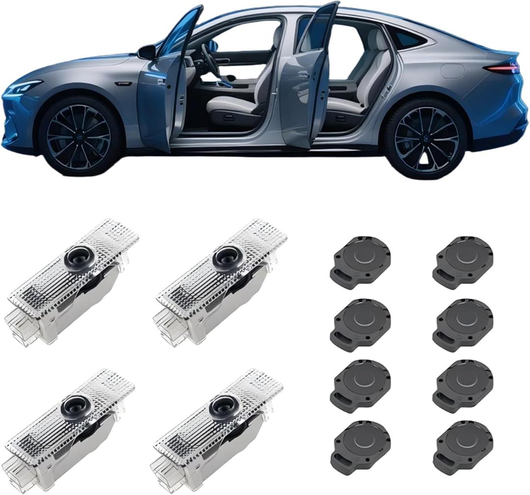 Never Fade LED Car Door Light Door Light Logo Welcome Logo Lights Accessories Compatiblewith1/3/4/5/6/7/x1/x2/x3/x4/x5/x6/x7/M/328i/28i/530i/528i/e92(4PCS)