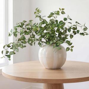 Giegxin 6 Pcs 31.5 Inch Artificial Eucalyptus Greenery Stems Faux Leaves Branches Fake Plants Spray for Wedding Centerpieces Vase Filler Home Kitchen Farmhouse Spring Decor Office Party Decoration