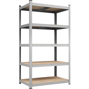 Yaheetech Standing Shelf Units, 5 Tier Storage Shelf, Heavy Duty Shelving, Adjustable Garage Shelves, Utility Rack Shelf Unit, Basement Warehouse Shed, 35.5" Wx 16" D x 71" H - Silver