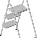 JTLB 1/12 Miniature Step Ladder Metal Delicate Texture Mini 3 Step Ladder for Dollhouse Furniture Accessories (Silver)