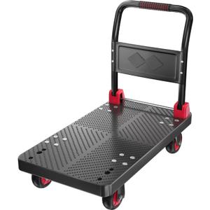 Platform Truck Push Cart Dolly, Foldable Hand Trucks with 1000LB Weight Capacity 36x24Inch Large Size for Easy Storage and 360 Degree Swivel Wheels