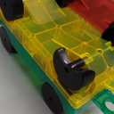 Magnetic Tiles Cars Construction Set - 4 PCS Magnetic Tiles Magnet Bricks Truck Sensory Toys, Educational Magnet Cars Set Building Blocks for 3 4 5 6 7 8+ Year Old Girls Boys