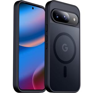 teloxy Magnetic for Google Pixel 10 Pro/10 Case,Shockproof Protective Durable Slim Translucent Matte Anti-Fingerprint Phone Case,Black
