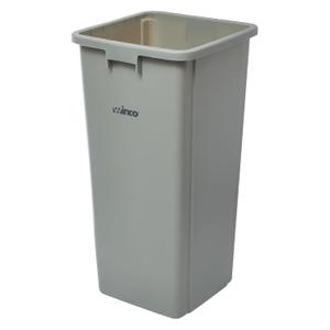Winco Commercial Square Plastic Trash Can, 23 Gallon, Gray