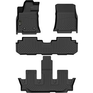 Floor Mats Custom Fit for Subaru Ascent 2019-2025 2026 7/8 Passenger All Weather Protection TPE Automotive Floor Liners 1st& 2nd& 3rd Row Full Set Accessories-Black