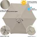 EliteShade USA 7.5FT Replacement Covers 6 Ribs Market Patio Umbrella Canopy Cover (CANOPY ONLY) (Beige)