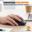 Wireless Computer Keyboard And Mouse Combo with Palm Rest, Large Number Pad, LED Indicators，2.4Ghz Ergonomic, Foldable Stands,Anti-Wear Letters Full Size Keyboard for Windows Mac PC Laptop-Black