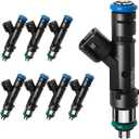 Upgraded 4 Holes GAS Fuel Injectors Fit For Ford: F150 5.0L 2011-2017, Mustang 5.0L 2011-2017, Mustang 5.2L 2015-2020, OEM # 0280158227, BR3Z9F593A, FJ1132, 62408 (8 Pcs)