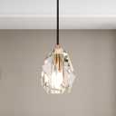 Prism Crystal Pendant Lighting, Matte Brass Ceiling Pendant Light Fixture, Modern Pendant Island Dimmable Light for Kitchen Dining Room