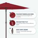 PatioKingdom 11FT Patio Umbrella,Outdoor Umbrella with Push Button Tilt and Crank,Market Table Umbrella with 8 Sturdy Fiberglass Ribs UV Protection