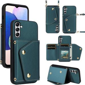 Luxury Wallet Case for Samsung Galaxy A36 5G with Thin Slim Flip Purse & Shoulder Strap,PU Leather Credit Card Holder Stand Accessories Cell Phone Cover for A 36 36A LTE SM-A366U Green