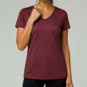 Real Essentials 5 Pack: Women's Dry-Fit Short Sleeve V Neck T Shirt Workout Fitness Yoga Top Tee (Available in Plus Size)