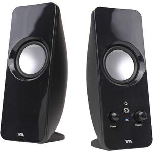 Cyber Acoustics CA-2050 2.0 Speaker System, 3.5mm Stereo Multimedia Desktop Computer Speaker, Separate headphone output, volume control, power on and off (CA-2050)