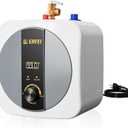 Electric Mini Tank Water Heater 2.5 Gallon, 110V 1500W Under Sink Instant Hot Water Heater with Digital Display, Pressure Relief Valve for RV, Camper, Kitchen, Garage, Food Truck