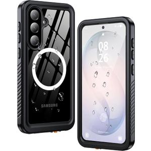 ANTSHARE IP68 Waterproof Case for Samsung Galaxy S26 Plus [2026] - MagSafe Compatible, Built-in Screen/Lens Protector - Shockproof Full Body Protection for Swimming/Outdoor, Black/Clear