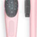 Cordless Hair Straightener Brush, iTayga Portable Hair Straightener Brush for Travel, 7000mAh USB Rechargeable Brush Straightener for Women, Pink