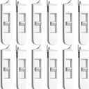 12 Pieces Window Latch Replacement Snap in Window Locks Vinyl Spring Loaded Parts and Hardware White Plastic Sliding Latch for Home Accessories (12 Pieces)