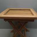Teak Wood Folding 20-Inch Outdoor Coffee Table - Perfect for Camping & Outdoor Entertaining - Ideal for Backyard, Front Porch, Balcony (Square), 20 Inches X 20 Inches X 18 Inches