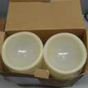 NURADA Large Outdoor Solar Candles Waterproof - 12" x 5" Rechargeable Solar Powered Flameless LED Pillar Flickering Candle for Patio Porch Lanterns Decor - Ivory Set of 2