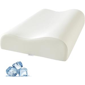 LuckyClover Cervical Neck Pillow for Sleeping, Contour Memory Foam Pillows for Sleeping, Adjustable Ergonomic Bed Pillow,Support for Side Back Stomach Sleepers(White)