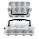 2-Pack Cupcake Pan with Lid, 12-Cup Nonstick Muffin Pan with Handle – Cupcake Carrier for Baking & Transporting, Perfect for Party, Holiday, Gathering