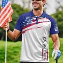 Mainfini Men's Short Sleeve Golf Shirts UPF 50+ Raglan Patriotic American Graphic Polo Shirt (XL)