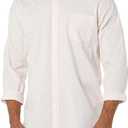 Amazon Essentials Men's Long-Sleeve Slim-Fit Stretch Poplin Shirt (Small, Pink)