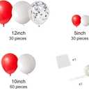 Red, White, Silver Balloons Kit, 122Pcs Red White Silver Balloon Arch Balloon Garland Kit for Birthday Wedding Engagements Graduation Anniversary Party Decoration