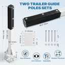 2pack Pontoon Boat Trailer Guides Poles Kits 17" Boat Trailer Guide Poles with Reflective Strip, Steel + UPVC Sleeve Heavy Duty Boat Trailer Parts & Accessories