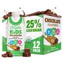 Orgain Organic Kids Nutritional Protein Shake, Chocolate, Healthy Kids Snacks, 8g Dairy Protein, 3g Fiber, 22 Vitamins & Minerals, No Soy Ingredients, Gluten Free, Non-GMO, 8.25 Fl Oz (Pack of 12) (EXP 08/05/25)
