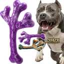 Frienhund 2 Pack Indestructible Dog Chew Toys for Aggressive Chewers - XL Textured Cactus with Grooves for Peanut Butter & Yogurt, Beef Nylon Bones for Large Dogs 20-90 lbs, Easy Chew & Long Lasting