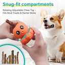 Interactive Dog Toys Bully Stick Holder,Treat-Dispensing & Squeaky Dog Chew Toys to Keep Them Busy Multifunctional Natural Rubber(Orange)