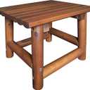 Leigh Country Amber Log Perch Handcrafted Hardwood Acacia Small Rectangular Accent Side End Table for Outdoor, Patio, and Garden, Brown