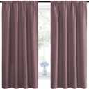 NICETOWN Blackout Curtains for Living Room, Darkening Window Curtain Panels, Easy-Care Solid Thermal Insulated Draperies/Drapes for Daughter Room (Dry Rose, 2 Panels, 42 by 63)