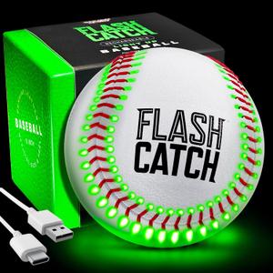 Rechargeable Light Up Baseball - Sports Gifts for Boys - Ball Accessories Gear Gift Ideas for Teenage Boy - Glow in Dark Balls - Cool Stuff for Teen Kids Age 8, 9, 10, 11, 12, 13, 14 Year