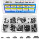 SCUARI Woodruff Key Assortment,120pcs Half Moon Keys,Key Stock Assortment,10 Popular Sizes Woodruff Semicircle Keys,Half Moon Semicircle Bond Key Hardware Keyway Set for Flywheel Applications