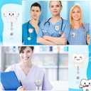 Geyoga 12 Pcs Dental Badge Reel Dental Hygiene Appreciation Gifts Tooth Shaped Badge Holder Retractable with ID Clip for Nurse Week Coworker Office Hygiene Hygienist School Student Friend Graduation